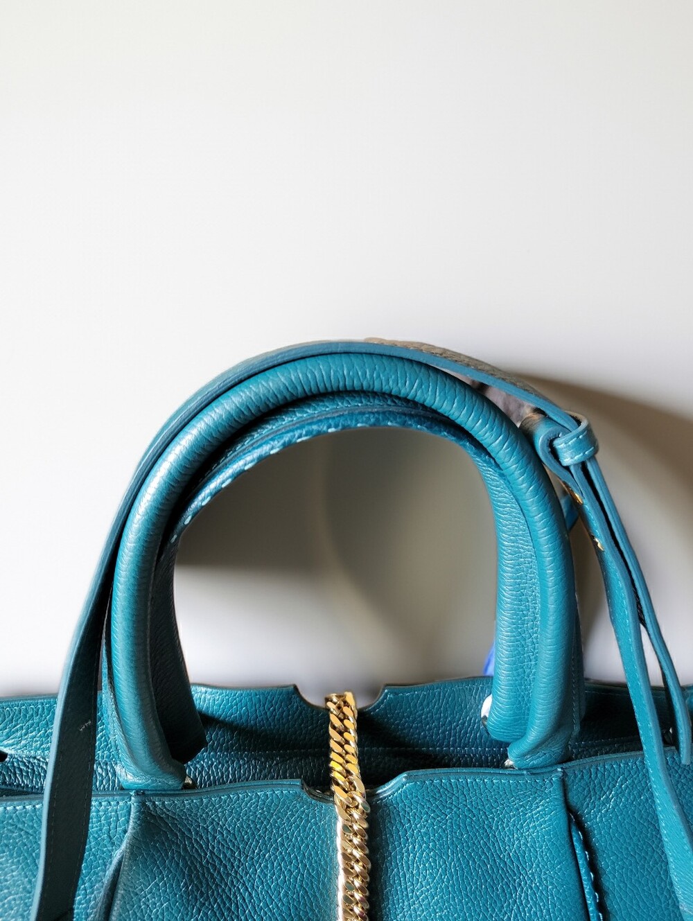 VERSACE Collection Pebbled Calfskin Leather Satchel - Picture 15 of 16